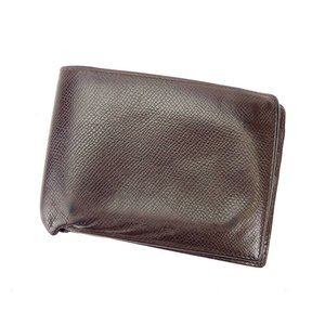 BVLGARI Bifold Bill Compartment Classico Logo Leather Auth used T17022